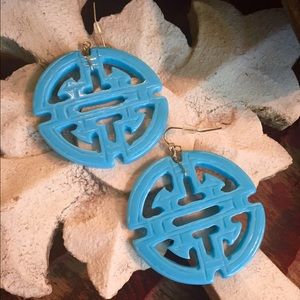 Towne & Reese Bahama Blue Chinese Double Jillian Happiness Earrings
